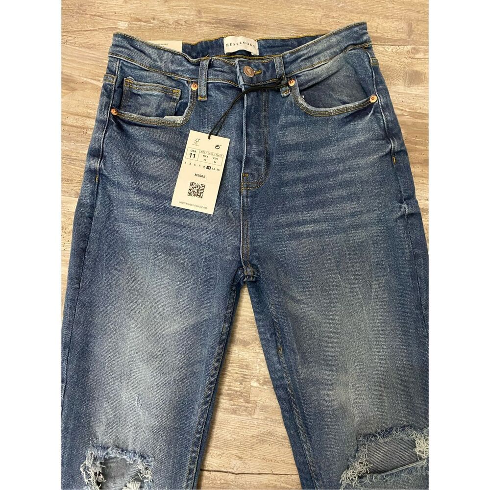 Muselooks High Rise Ripped Skinny Stretch Women’s Size 11 - Picture 3 of 5